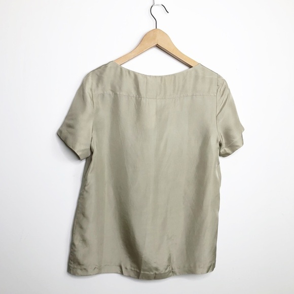 J Crew tan silk blouse - Picture 7 of 9